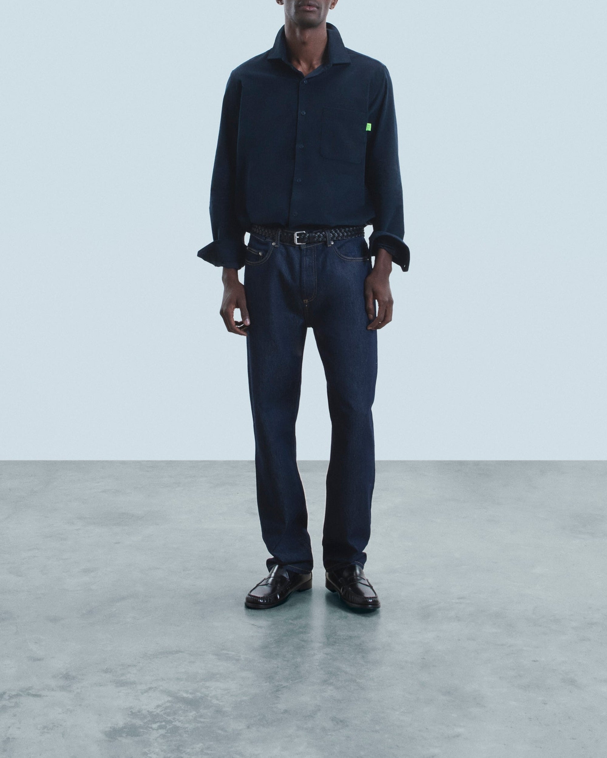 Chemise à manches longues en velours cotelé - Navy