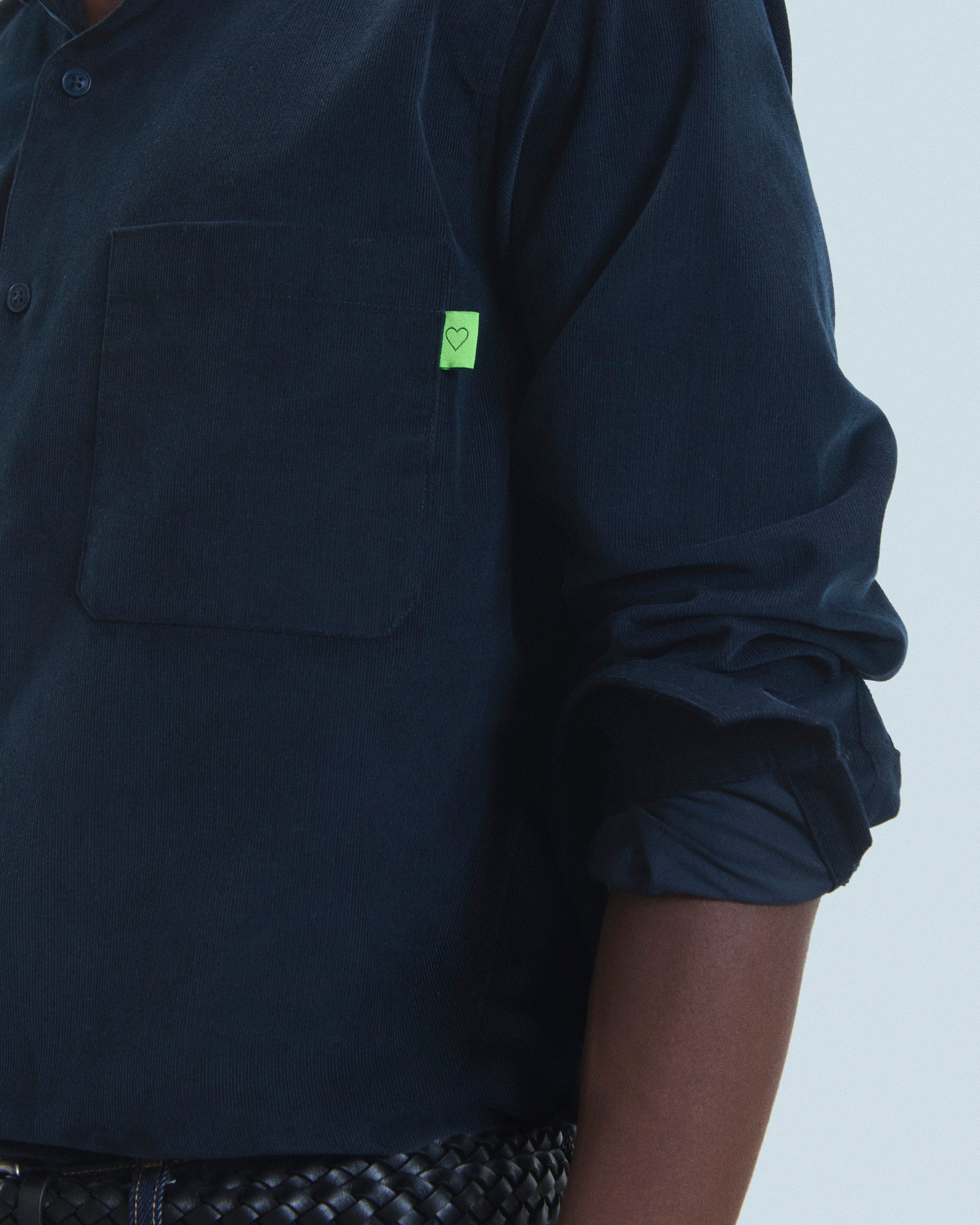 NAVY / NEW / QTY : 15 / Chemise Manches Longues Velours Cotelé - Navy