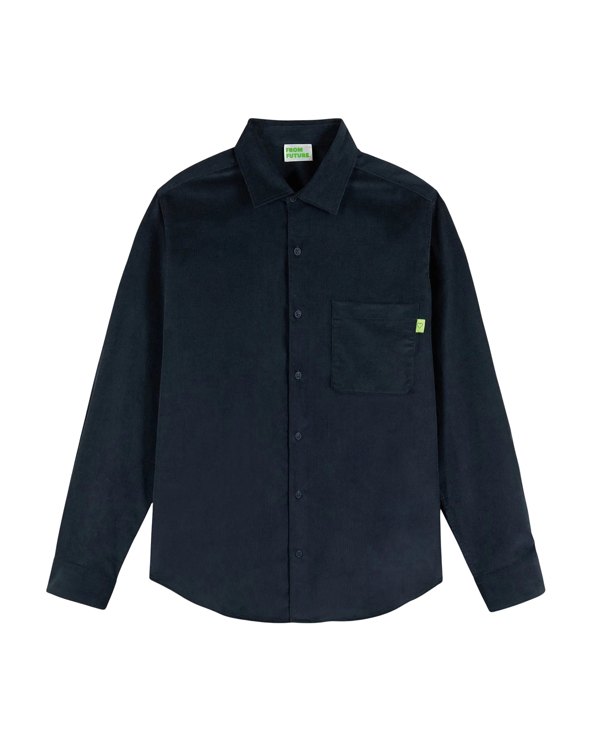 Chemise à manches longues en velours cotelé - Navy