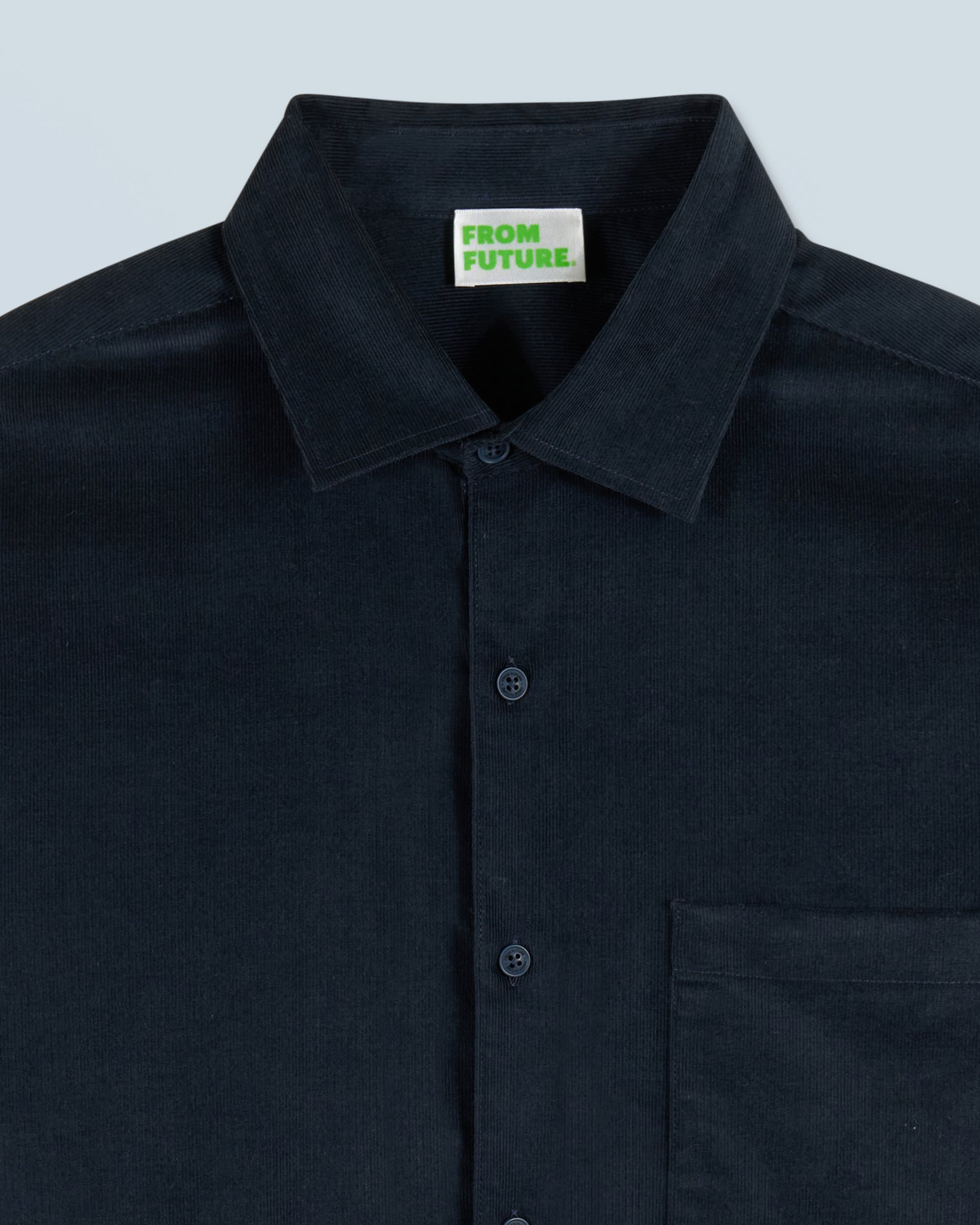 Chemise à manches longues en velours cotelé - Navy