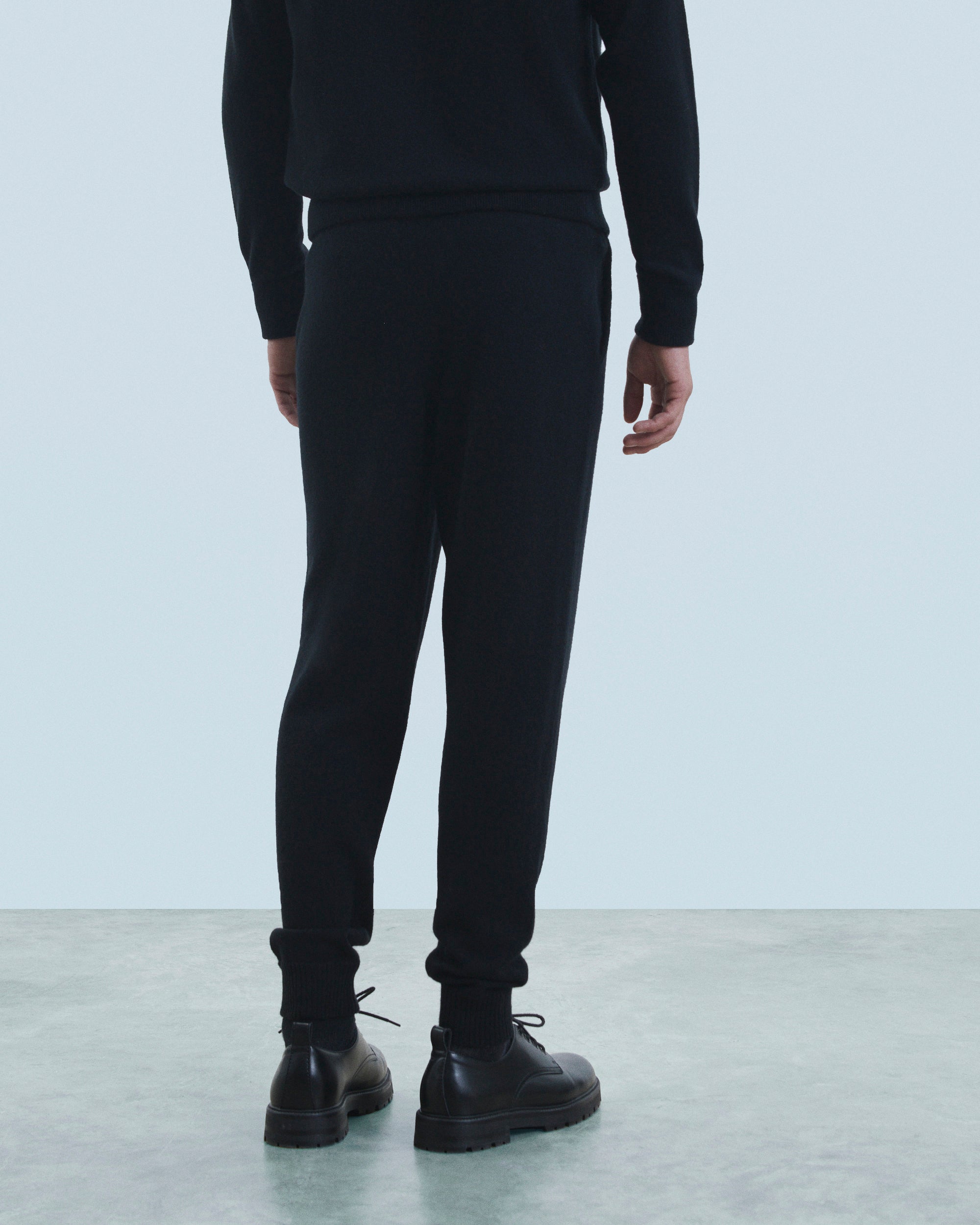 Pantalon de jogging droit en cachemire - Noir