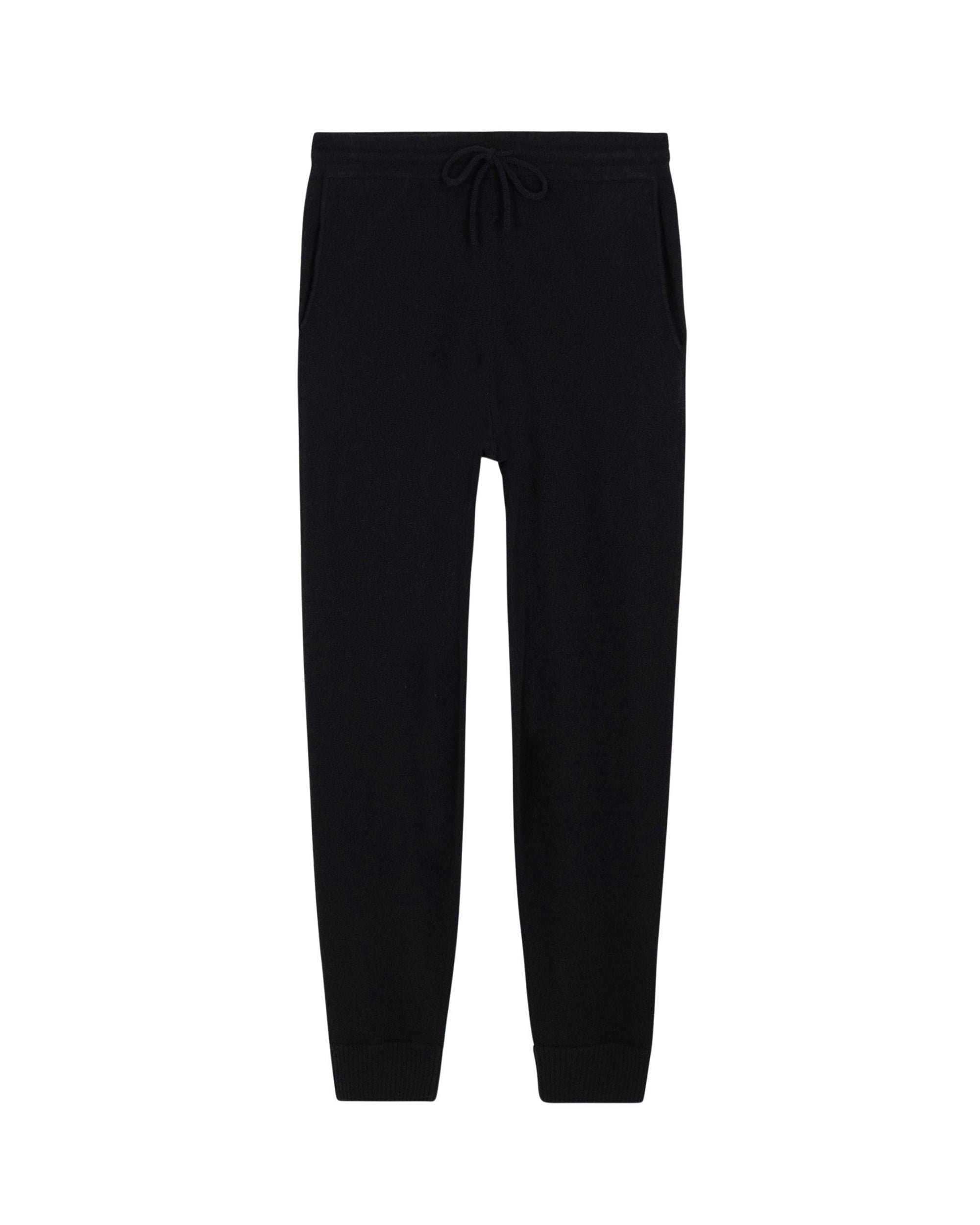 Pantalon de jogging droit en cachemire - Noir
