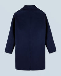 Manteau long double face en laine - Navy