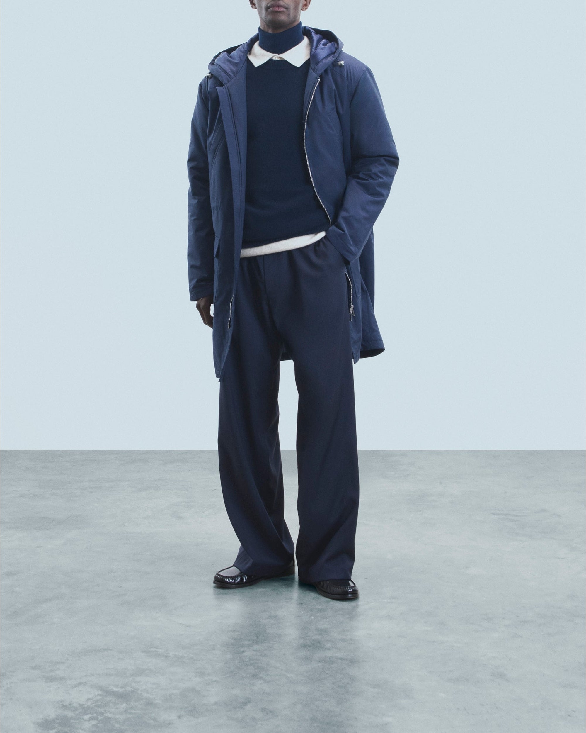 Parka longue à capuche - Navy