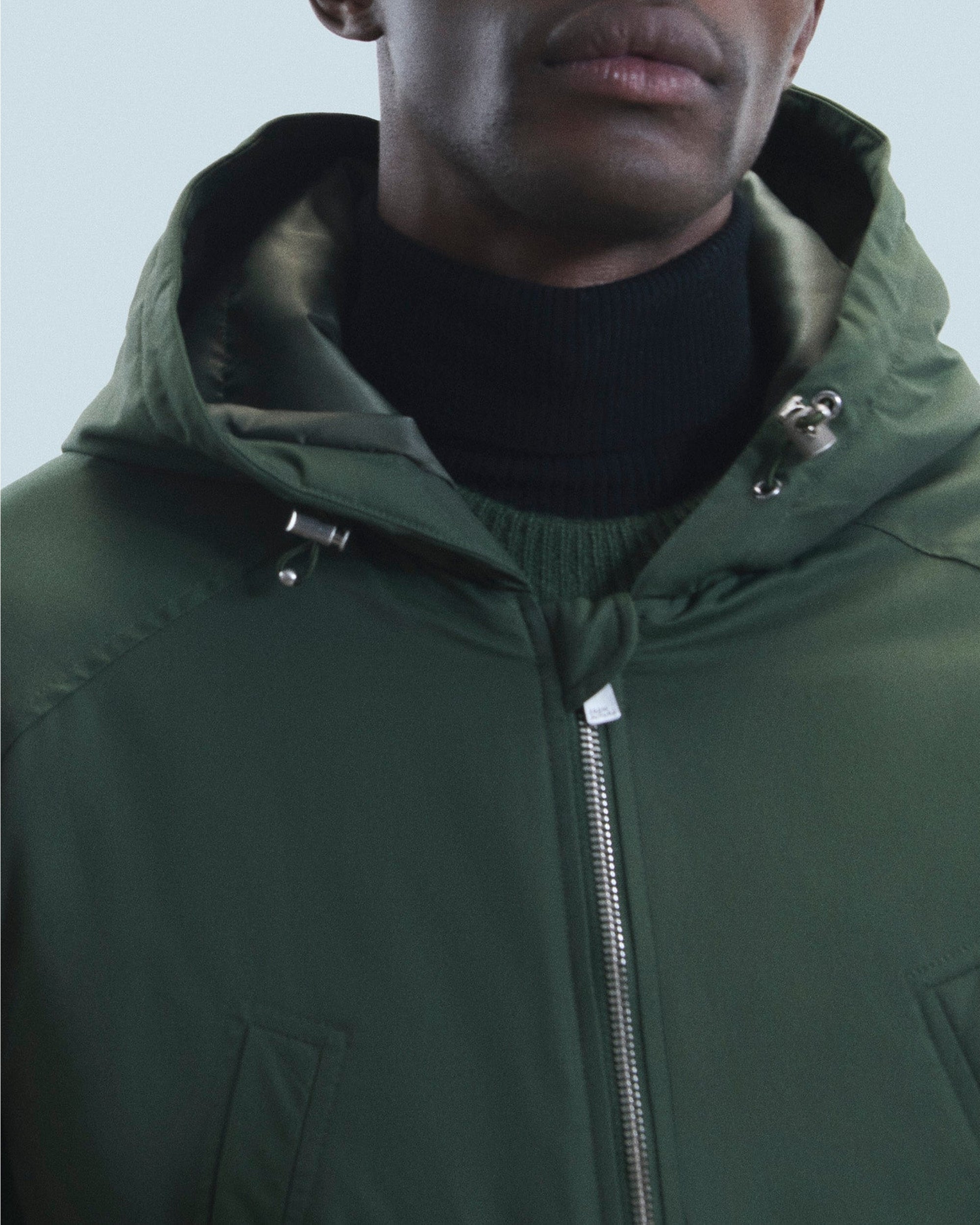 Parka zippée à capuche - Kaki