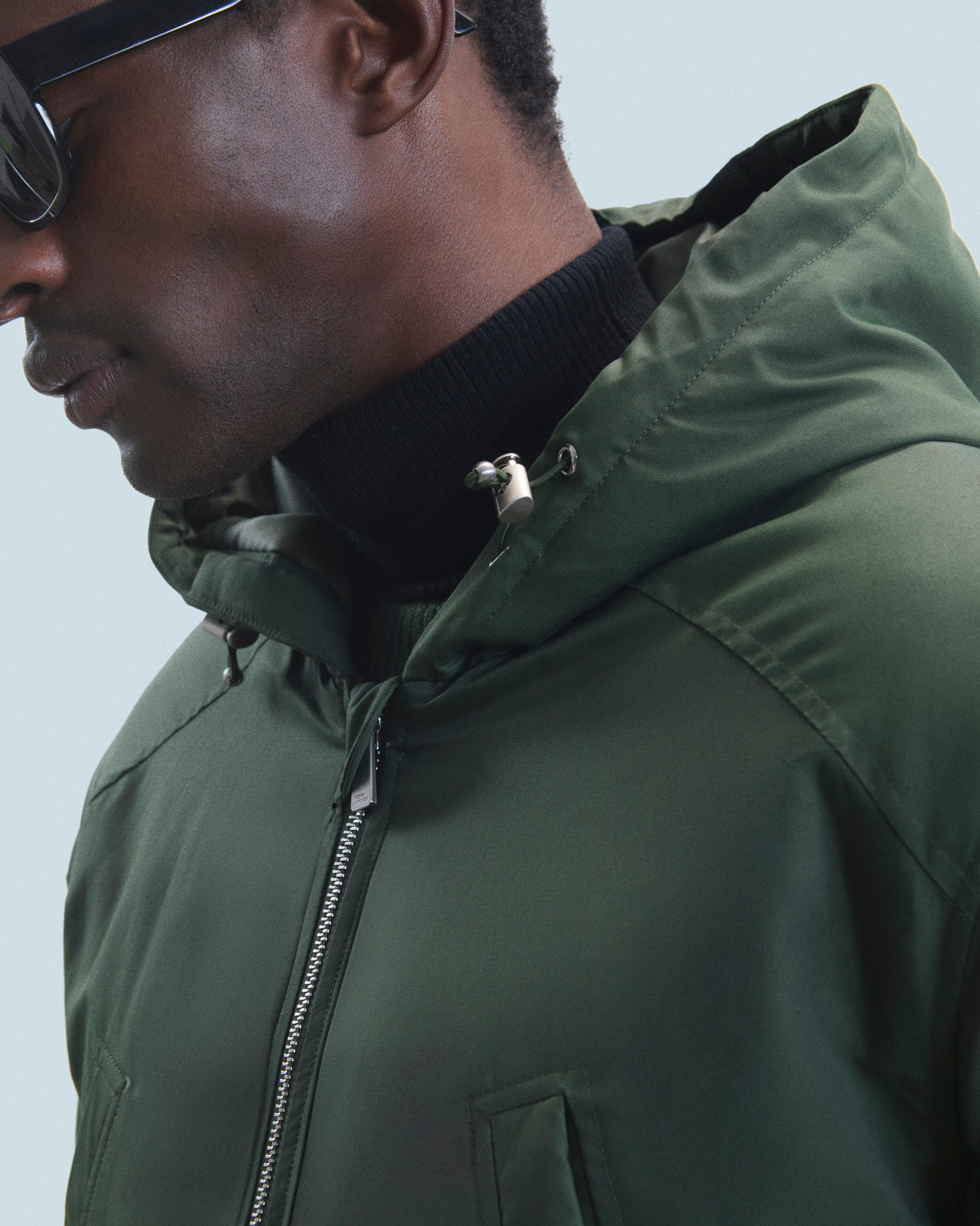 Parka zippée à capuche - Kaki