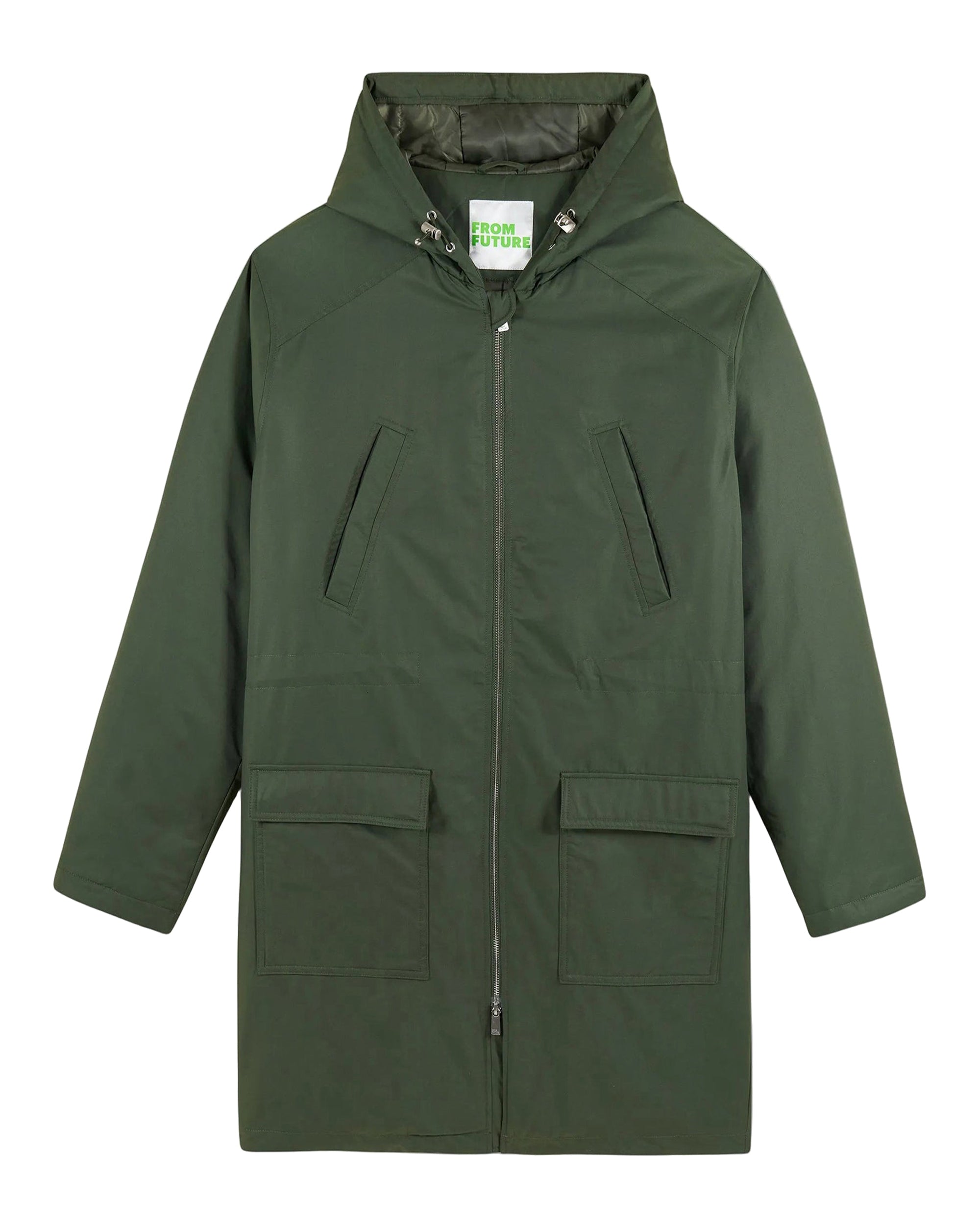 Parka zippée à capuche - Kaki
