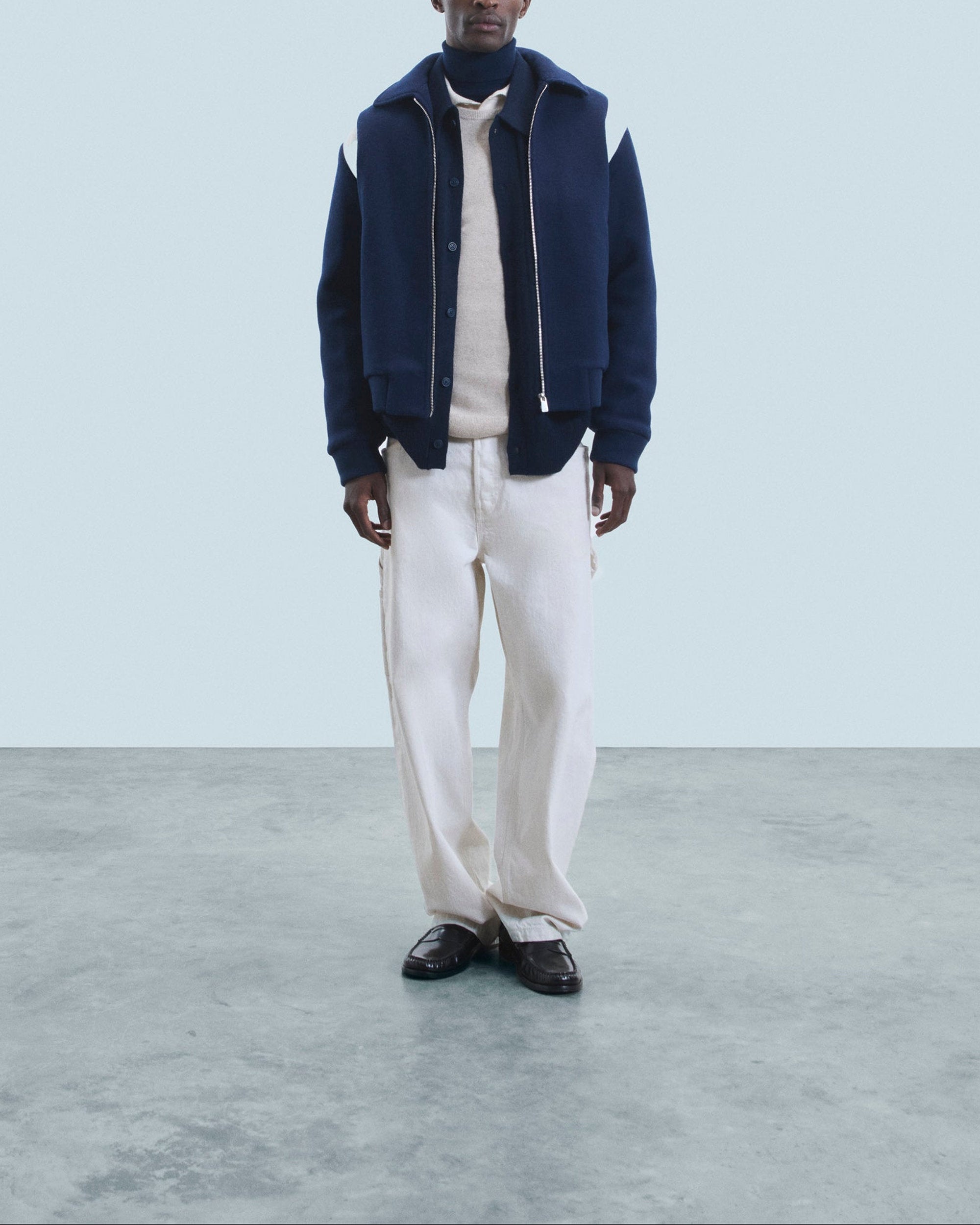 Veste teddy en laine - Navy