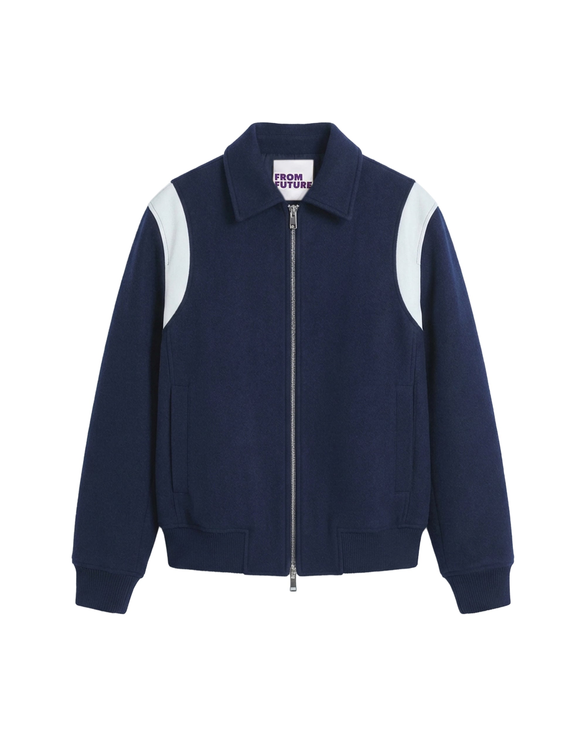Veste teddy en laine - Navy