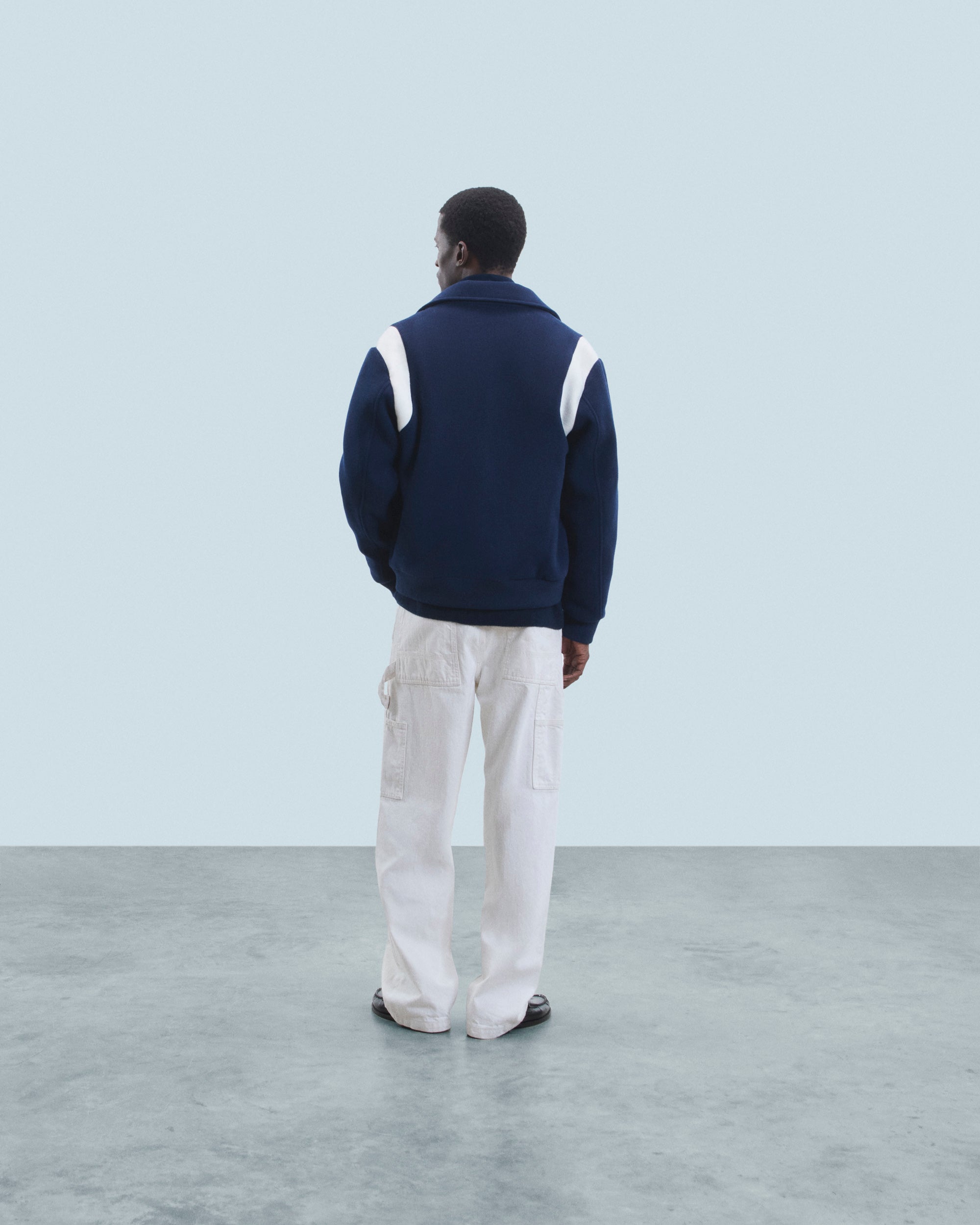 Veste teddy en laine - Navy