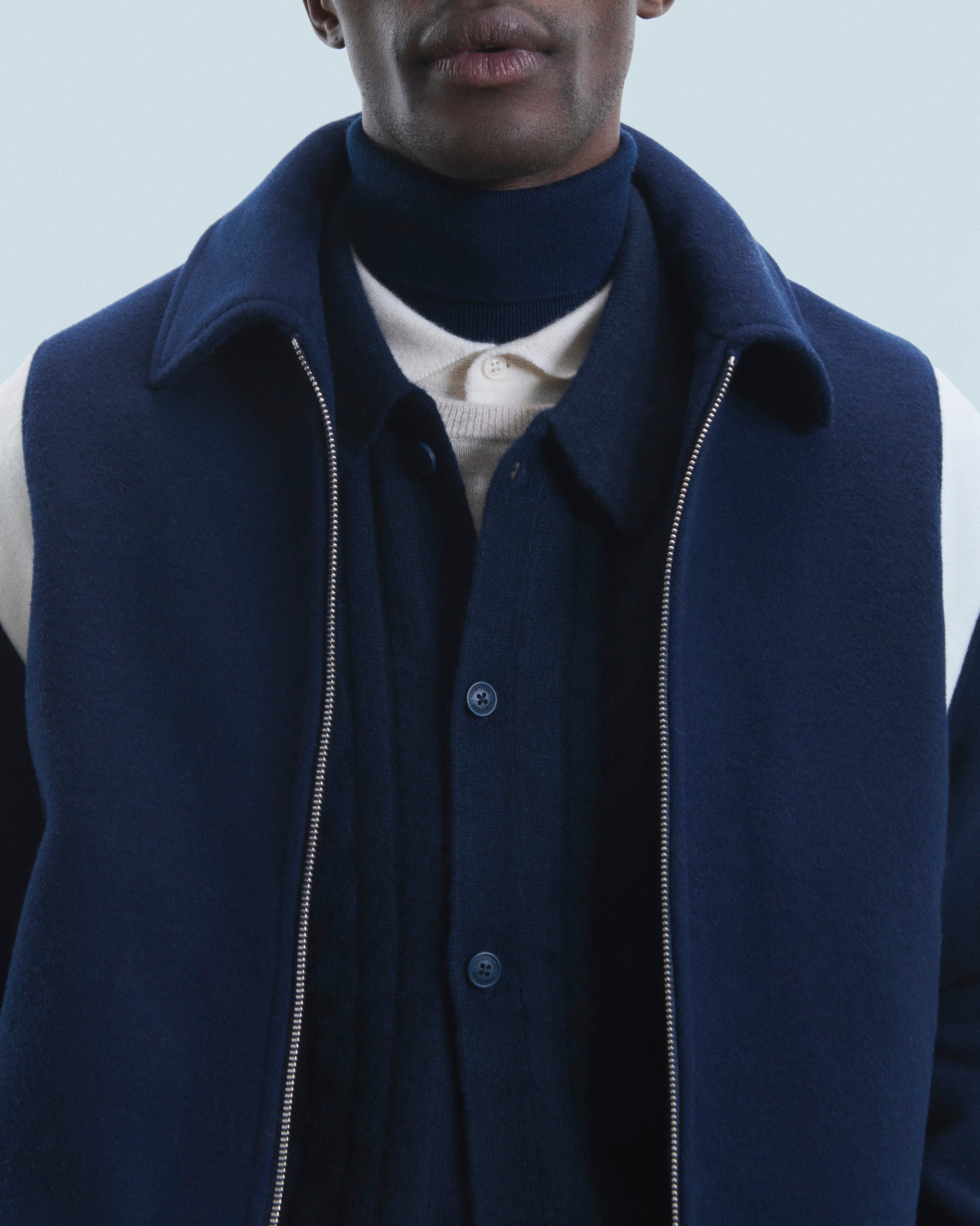 Veste teddy en laine - Navy
