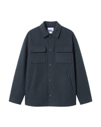Veste à col chemise en laine - Anthracite