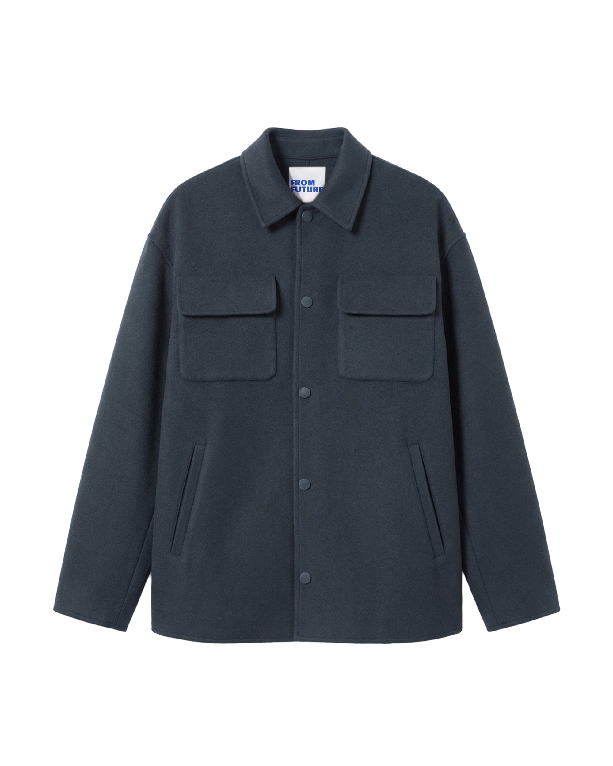 Veste à col chemise en laine - Anthracite
