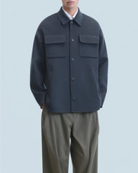 Veste à col chemise en laine - Anthracite