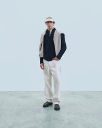NAVY / NEW / QTY : 2 / Pull Gilet à Cotes Zippé - Navy