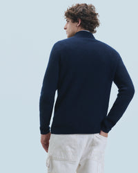NAVY / NEW / QTY : 2 / Pull Gilet à Cotes Zippé - Navy