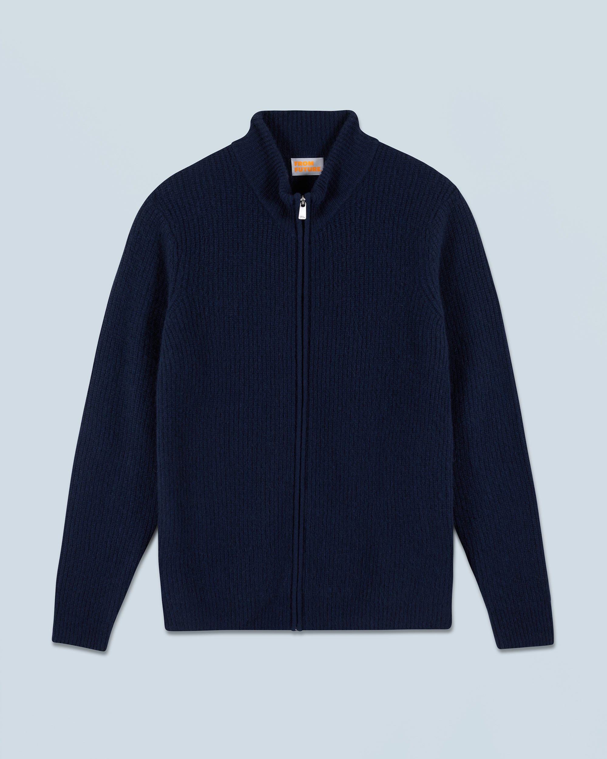 NAVY / NEW / QTY : 2 / Pull Gilet à Cotes Zippé - Navy