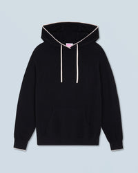 NOIR / NEW / QTY : 1 / Pull Hoodie Liserets Contrastes Léger - Noir