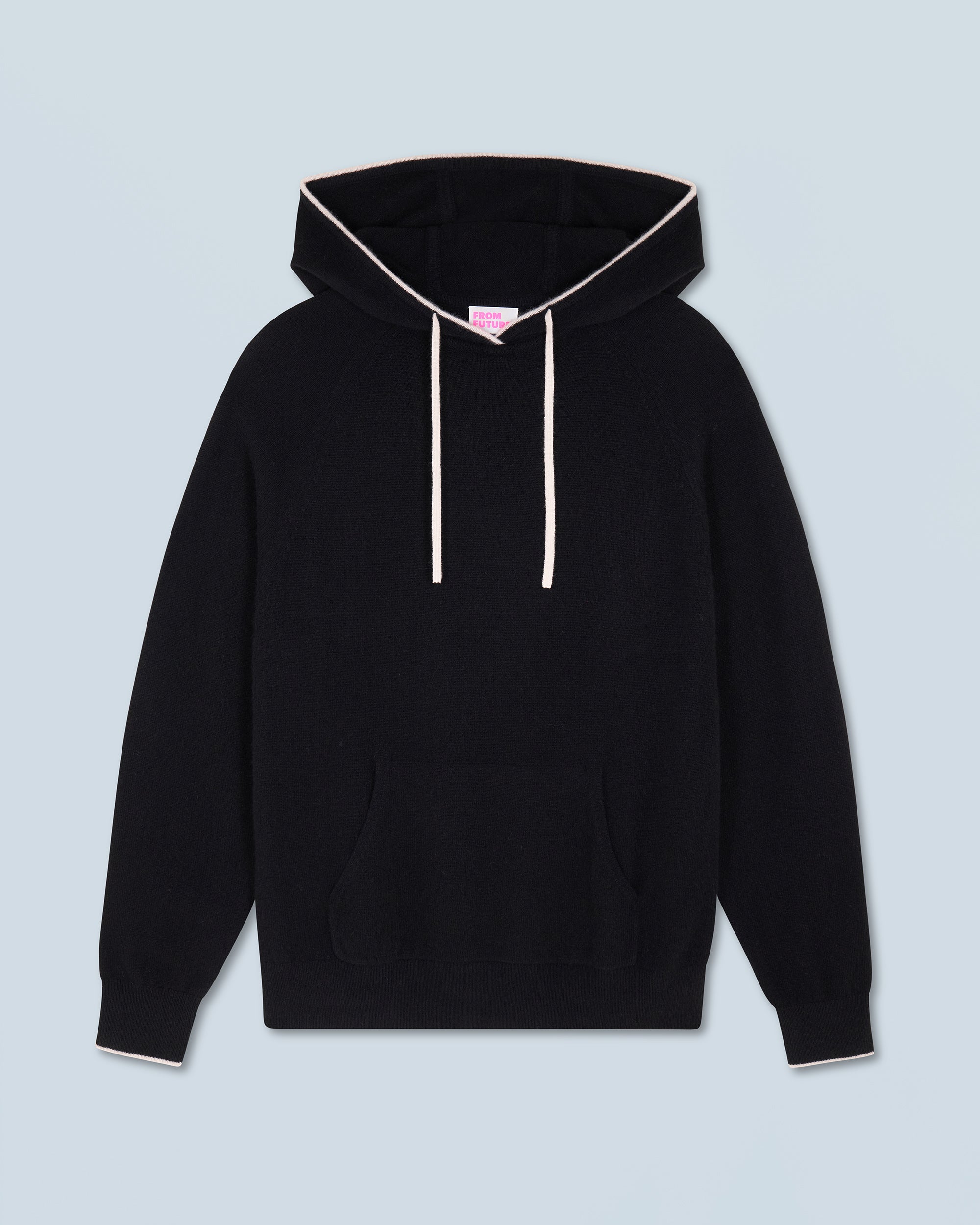 NOIR / NEW / QTY : 1 / Pull Hoodie Liserets Contrastes Léger - Noir
