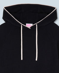 NOIR / NEW / QTY : 1 / Pull Hoodie Liserets Contrastes Léger - Noir