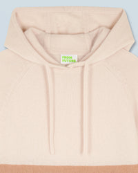 Color Block cashmere hoodie - Forest Green