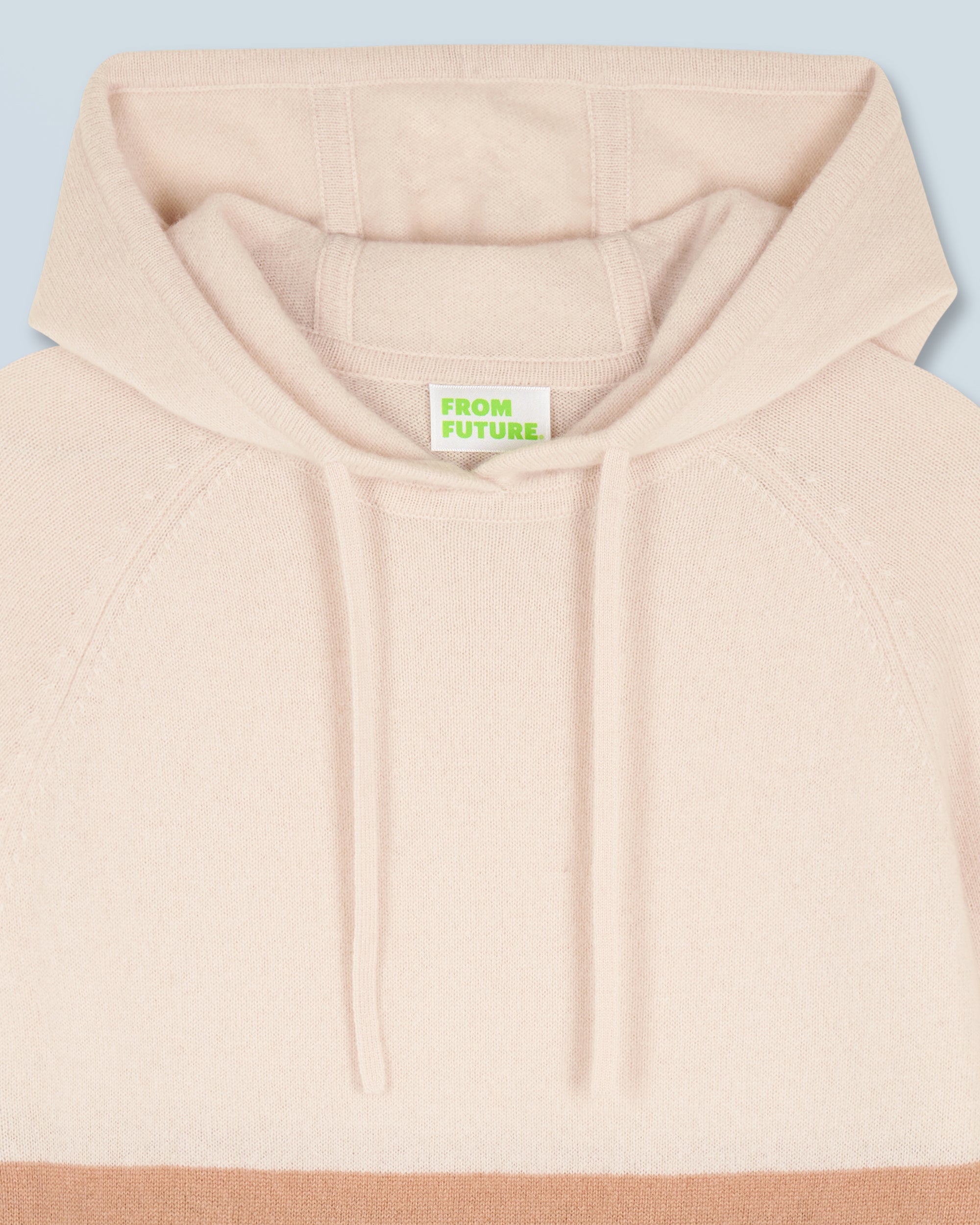Color Block cashmere hoodie - Forest Green