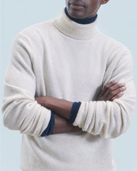 Pull col roulé en cachemire - Beige