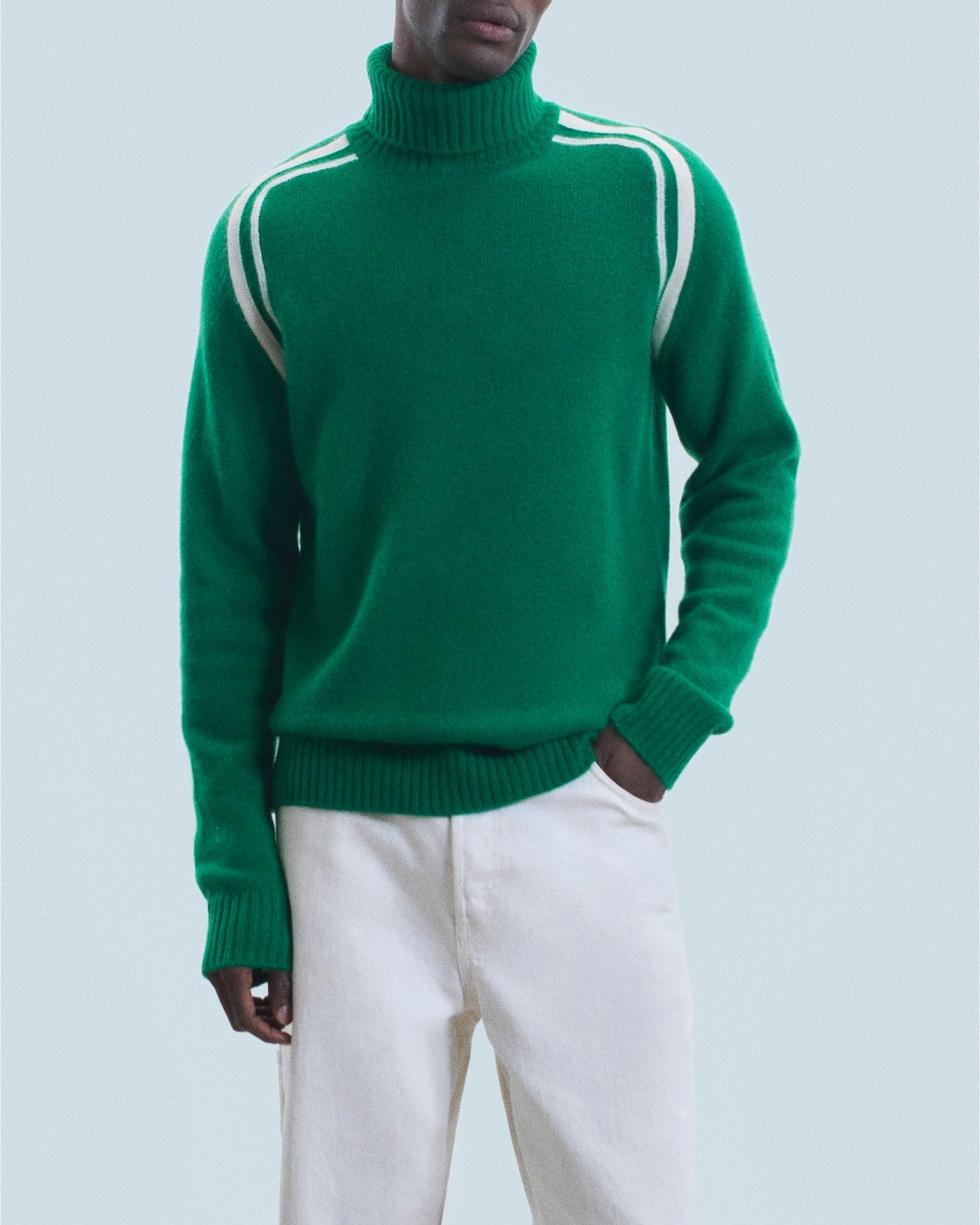 Pull col roulé en cachemire - Forest Green