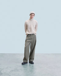 BEIGE CHINÉ / NEW / QTY : 14 / Pull Col Roulé Torsades - Beige Chiné
