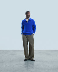 POP BLUE / NEW / QTY : 28 / Pull Col Camionneur Oversize - Pop Blue