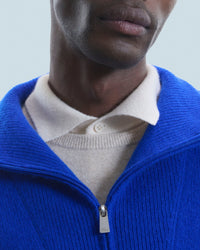 Pull oversize à col camionneur en cachemire - Pop Blue