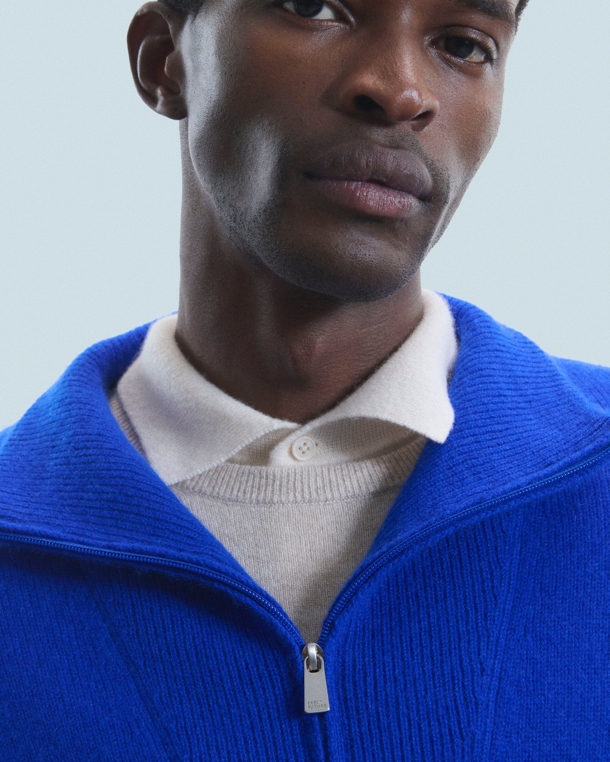 POP BLUE / NEW / QTY : 28 / Pull Col Camionneur Oversize - Pop Blue