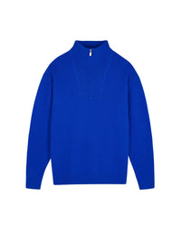 Pull oversize à col camionneur en cachemire - Pop Blue