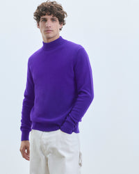 INTENSE PURPLE / NEW / QTY : 2 / Pull Col Montant Basique Léger - Intense Purple