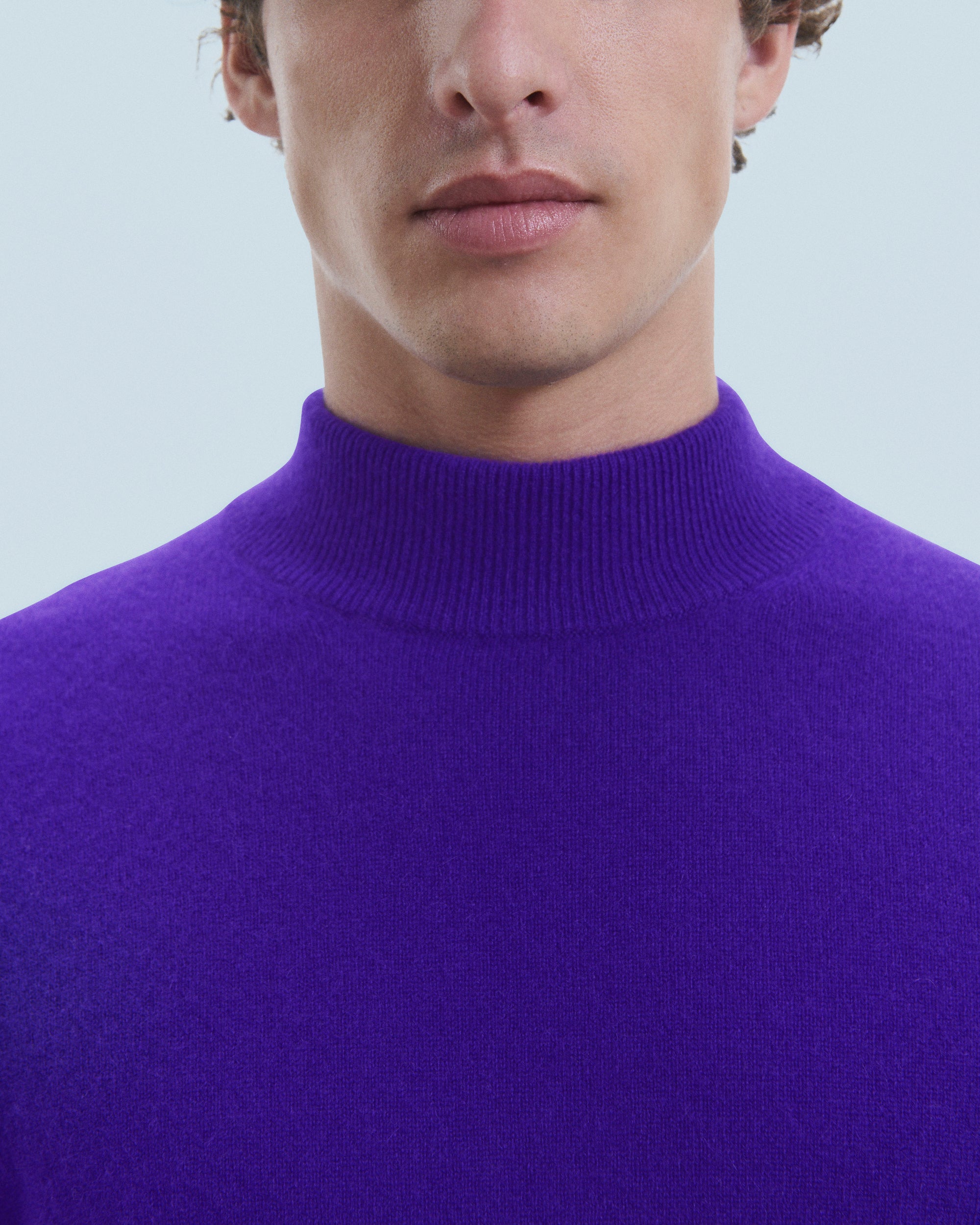 INTENSE PURPLE / NEW / QTY : 2 / Pull Col Montant Basique Léger - Intense Purple