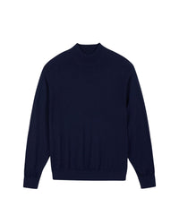 Pull col montant en laine - Navy