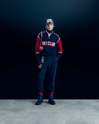 NAVY / NEW / QTY : 17 / Pull Col Camionneur Ski Club - Navy