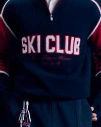 NAVY / NEW / QTY : 17 / Pull Col Camionneur Ski Club - Navy