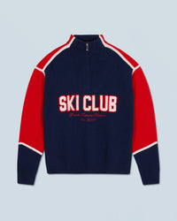 NAVY / NEW / QTY : 17 / Pull Col Camionneur Ski Club - Navy