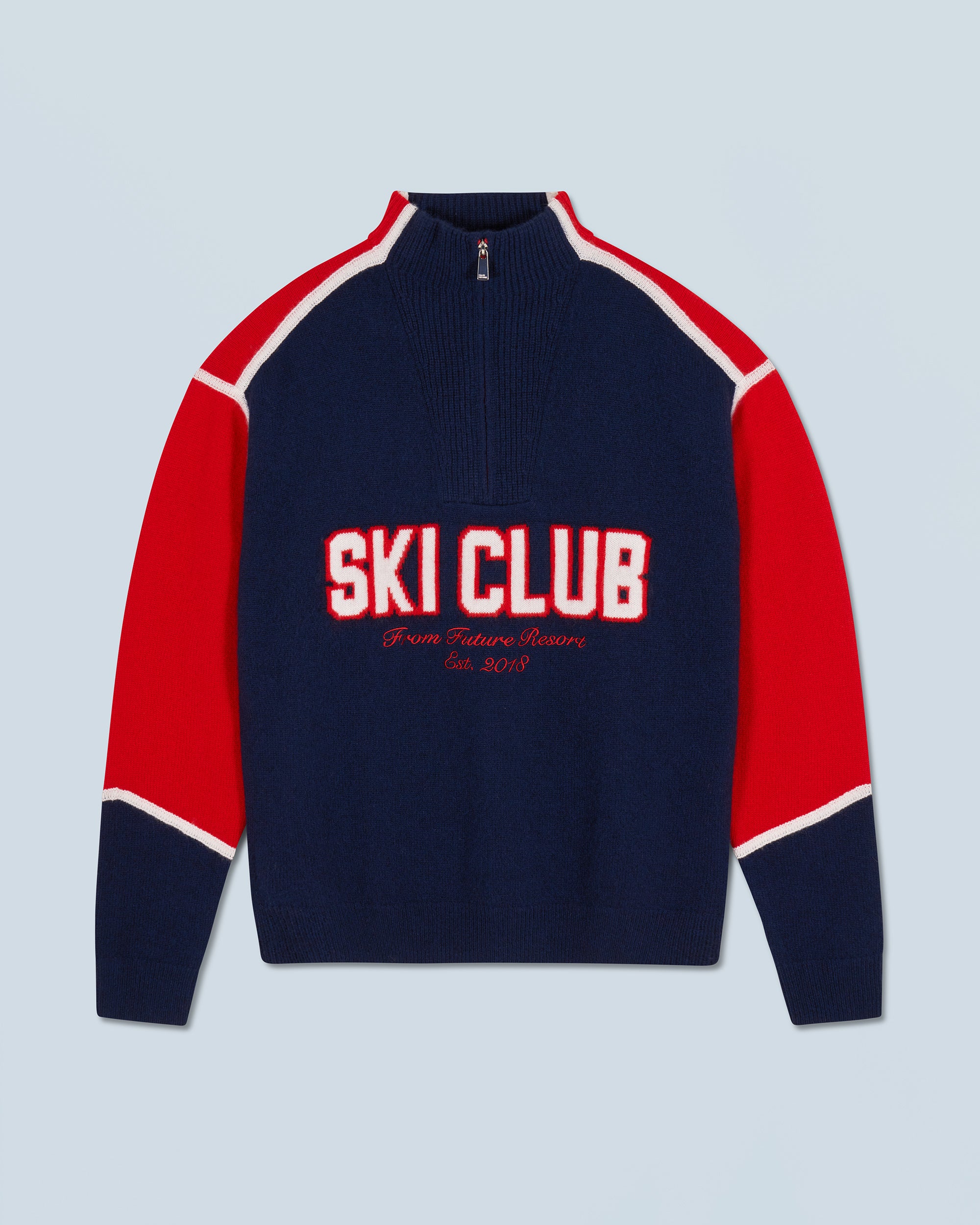NAVY / NEW / QTY : 17 / Pull Col Camionneur Ski Club - Navy
