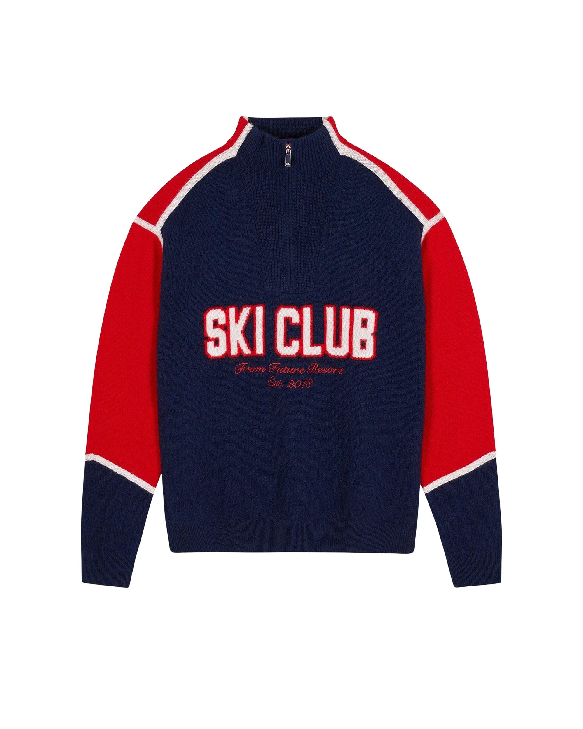 Pull à col camionneur Ski Club en cachemire - Navy