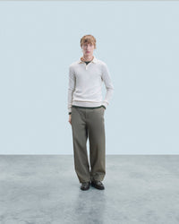 ECRU / DJV / QTY : 0 / Pull Col Polo Basique - Ecru