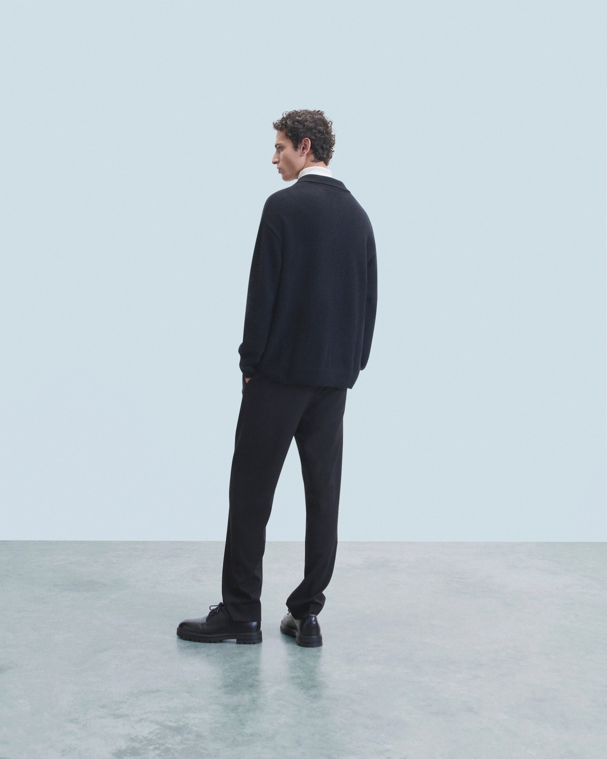 Y. ONLY PORTE / NOIR / DJV / QTY : 0 / Pull Col Polo - Noir