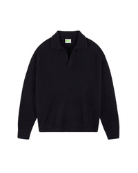 Pull à col polo en cachemire - Noir