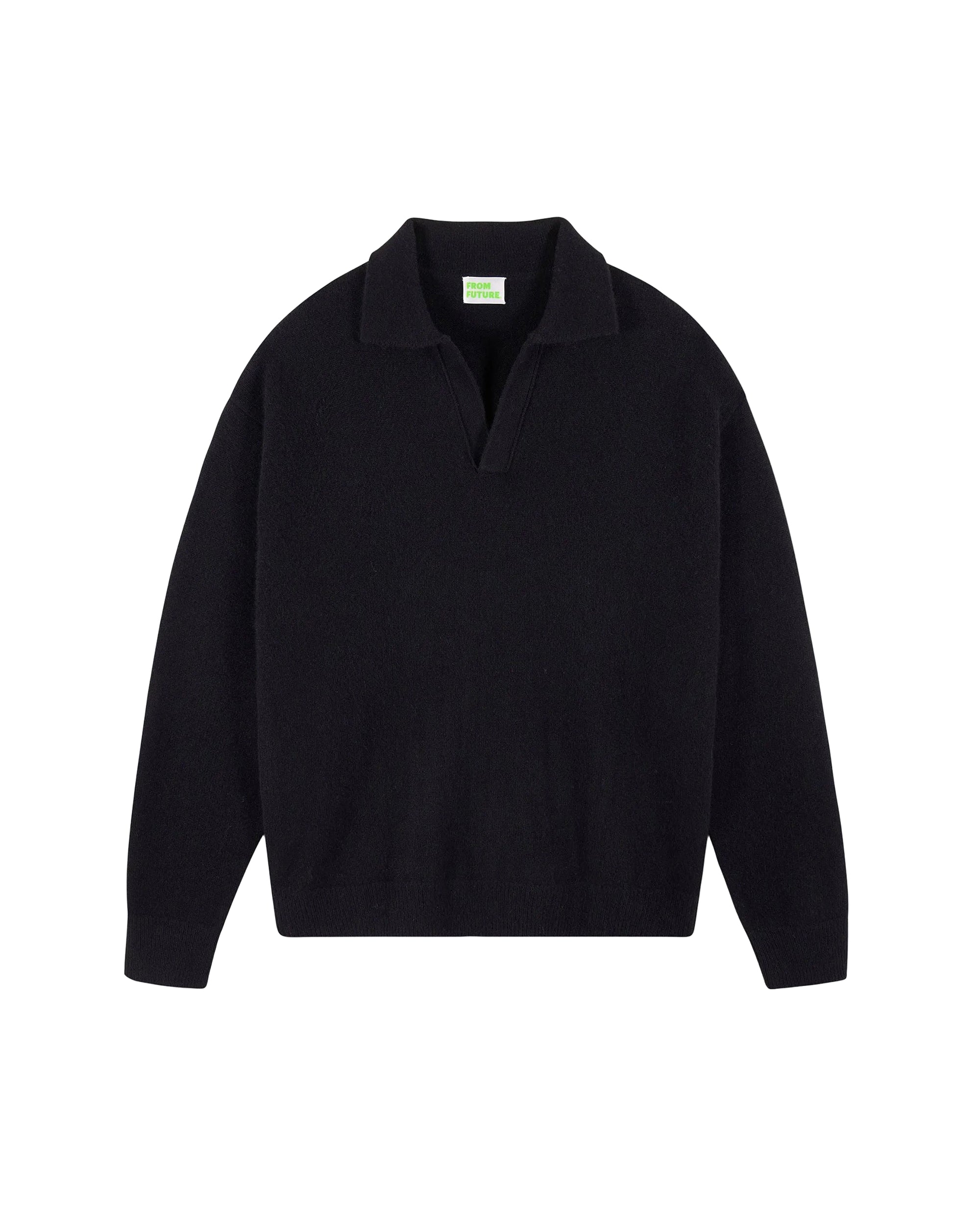 Pull à col polo en cachemire - Noir
