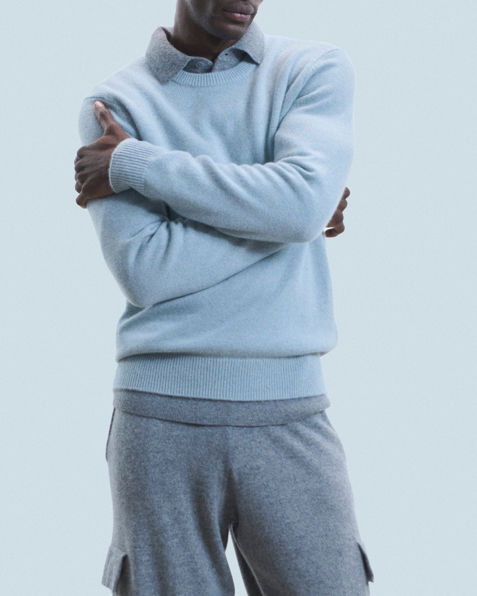 Pull à col rond en cachemire - Iced Blue