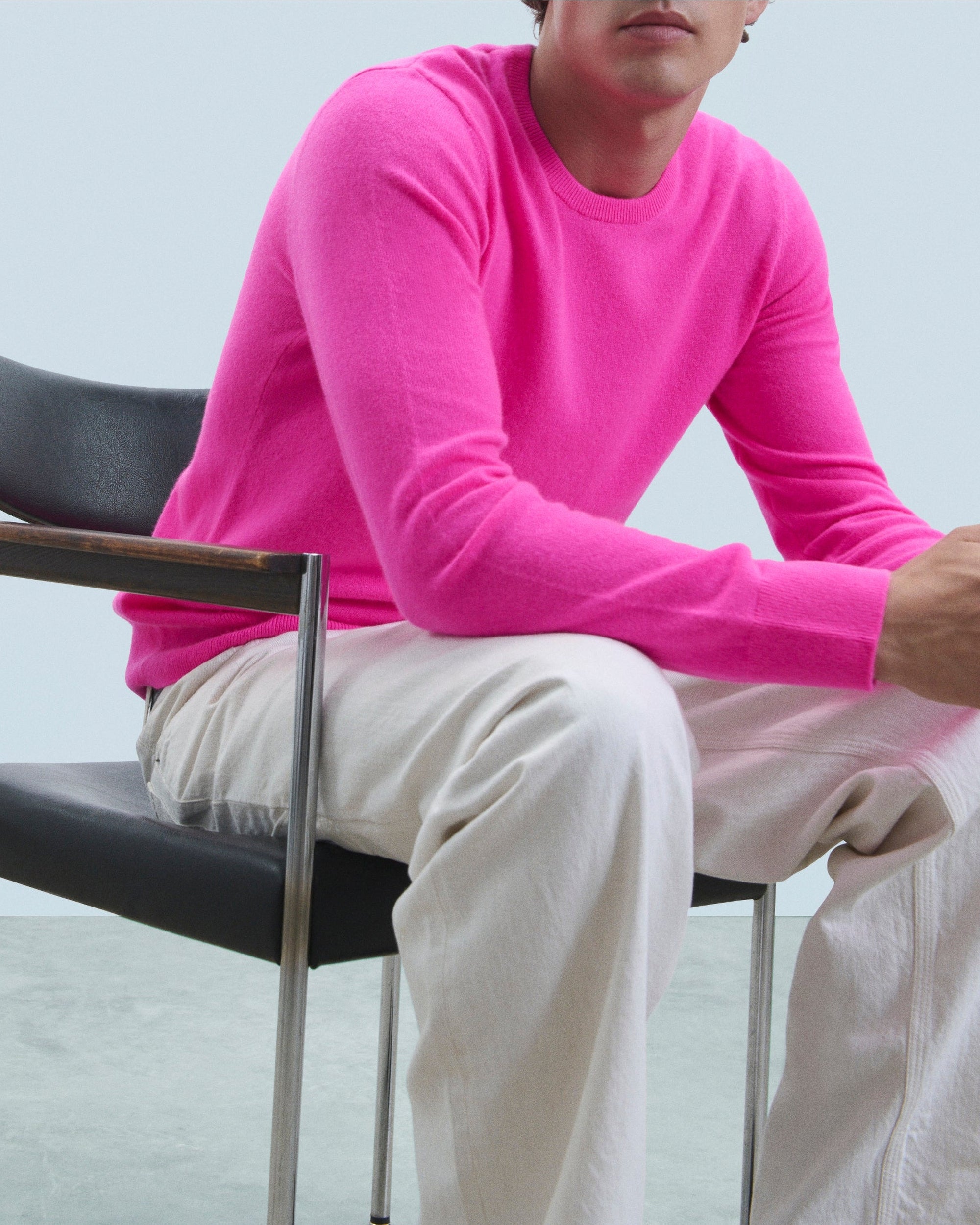 Pull à col rond en cachemire - Utopic Pink