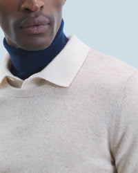 Pull à col rond en cachemire - Beige