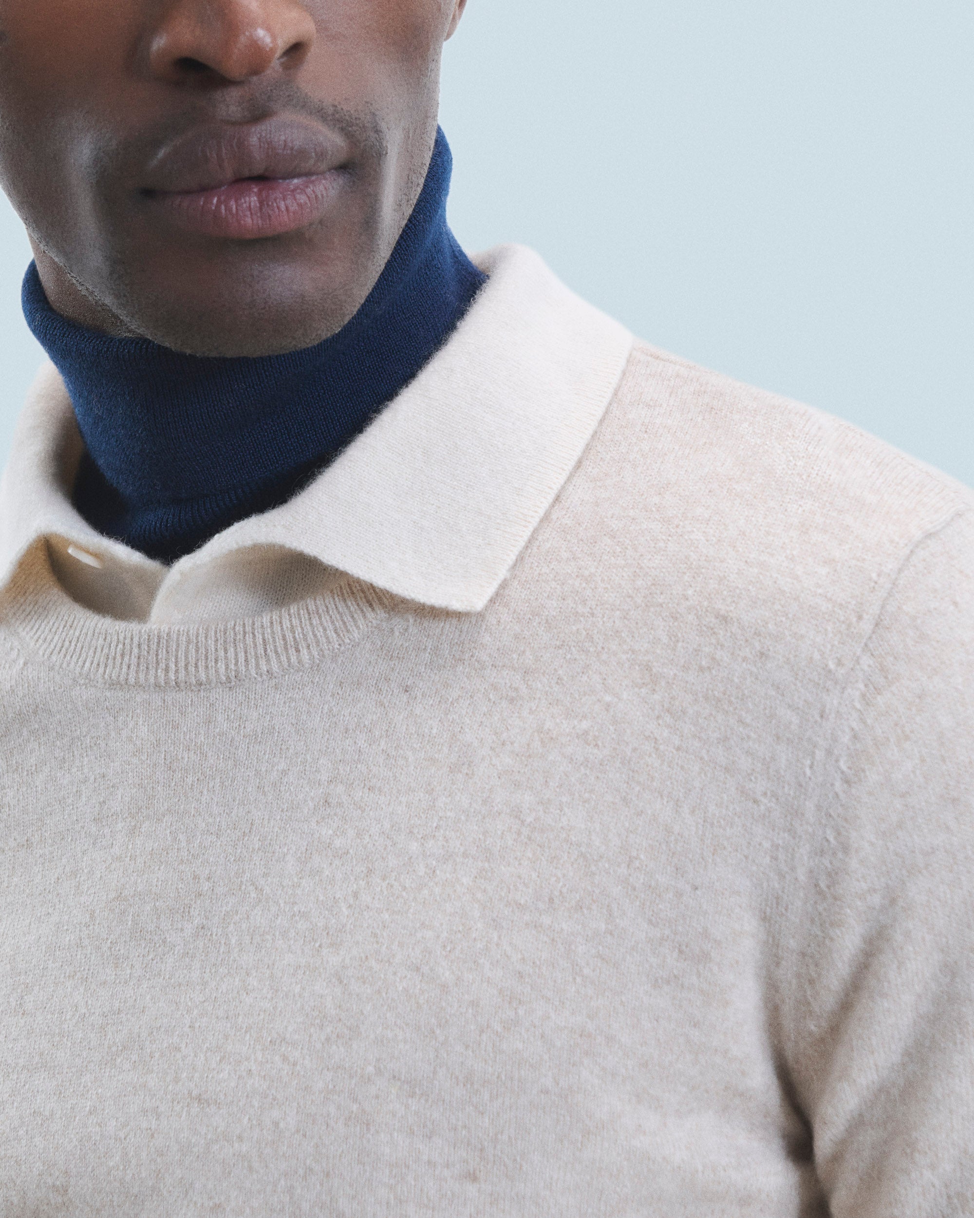 Pull à col rond en cachemire - Beige