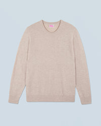 BEIGE MOULINE / NEW / QTY : 31 / Pull Col Rond Basique - Beige Mouline